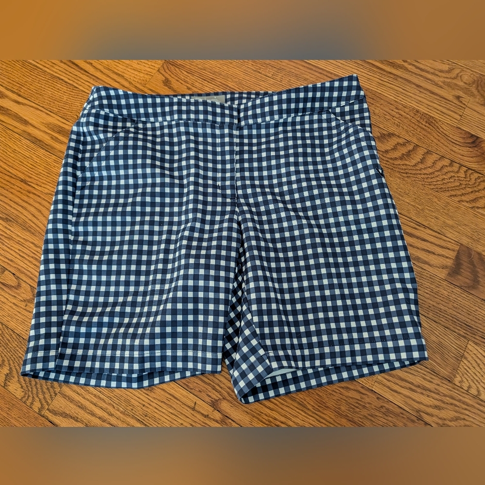 Callaway Navy & White Gingham Opti Dri Women's Golf Shorts Blue Size 8
